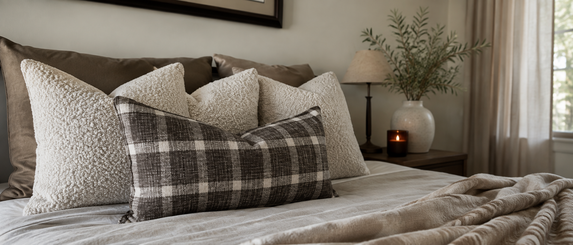 Soft textures layered throughout a relaxed everyday interior