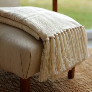 Camel Merino Wool Woven Throw
