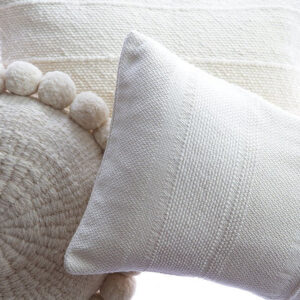 Ivory Handwoven Chic Lumbar Pillow