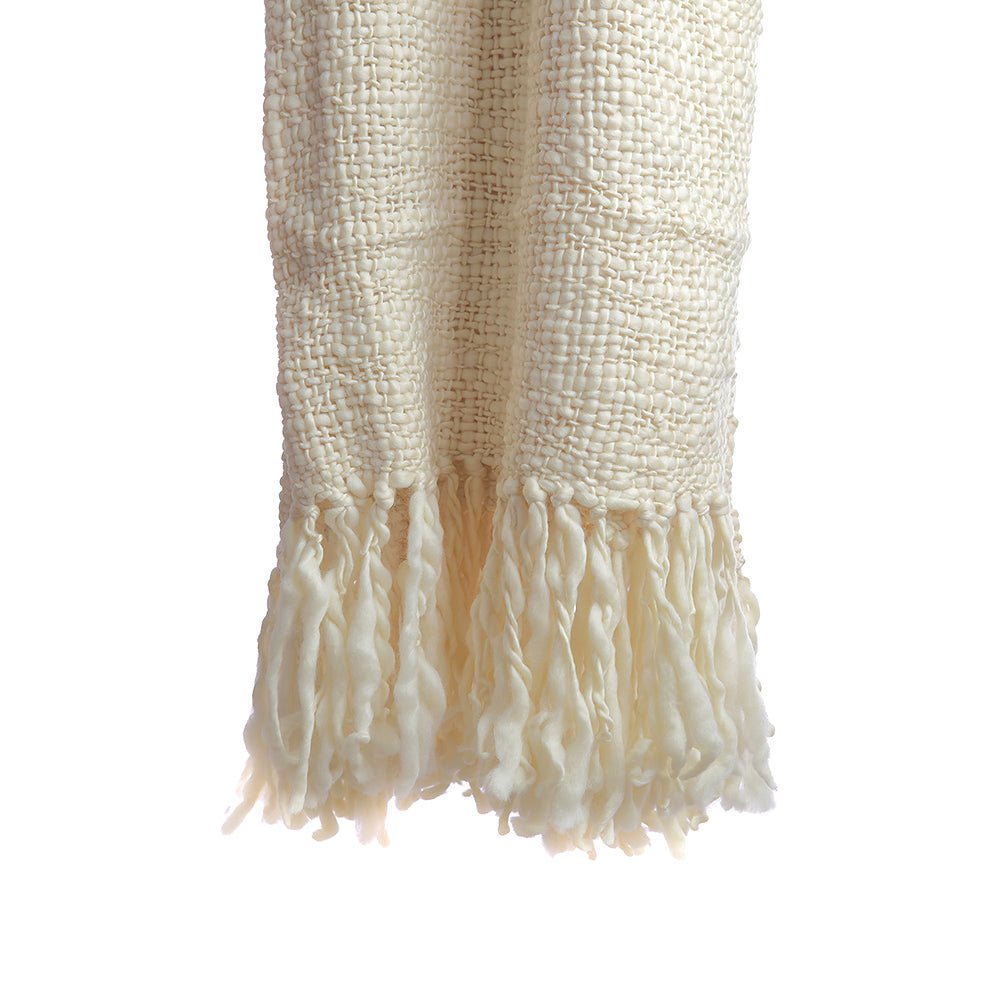 Chunky Wool Flame Knit Blanket - Image 7