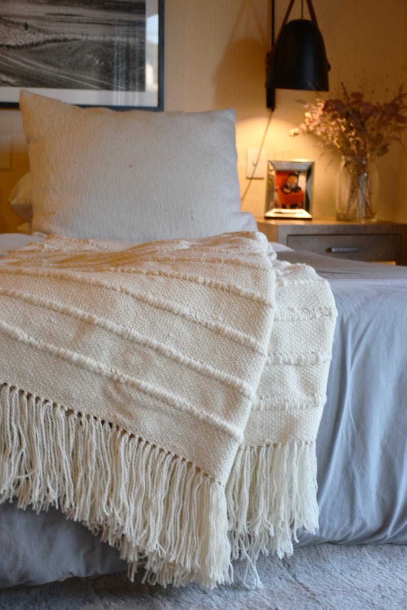 Natural Multicolor Striped Throw Blanket