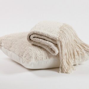 Rustic Organic Cotton Cable Knit Pillow